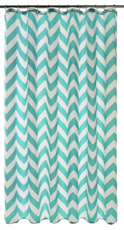 HOME - Chevron Shower Curtain - Aqua
